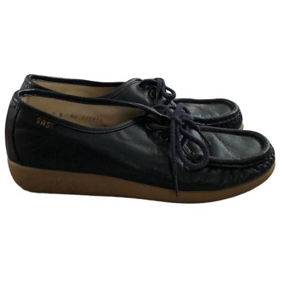 SAS Siesta Womens Genuine Handsewn Blue Lace Up Shoes Size 7N Narrow - Picture 8 of 10